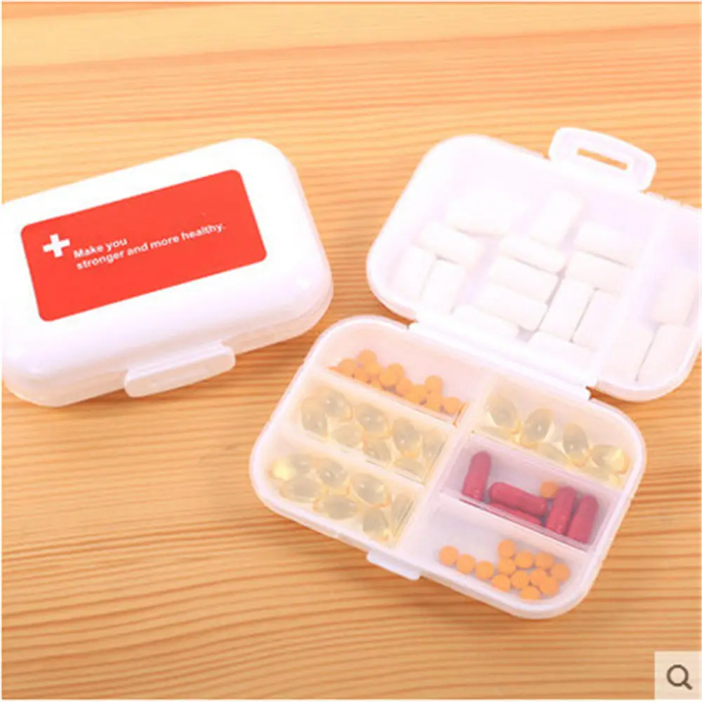 Портативный органайзер для таблеток 8 отсеков красные влагостойкие медицинский