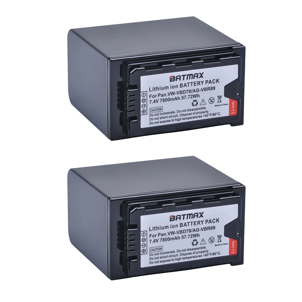 Батарея VBD78 для Panasonic 2 шт. батарея 7800 мА · ч VBD29 VBD58 VBR89 батареи HPX265MC PX270 PX298 1 5