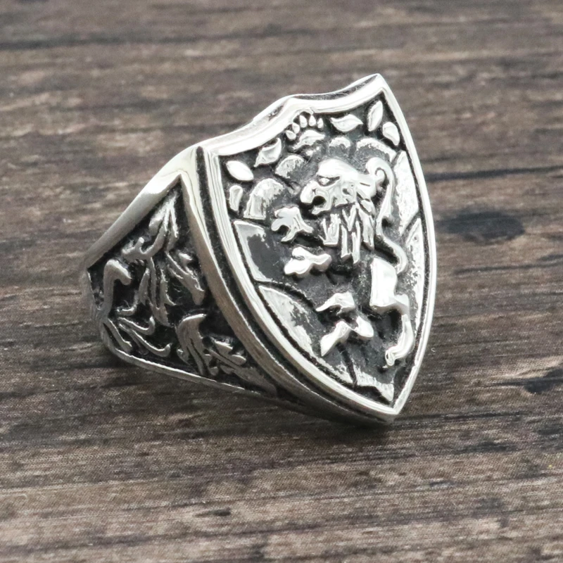 Мужские Винтажные кольца кольцо из нержавеющей стали с головой льва в серебряном