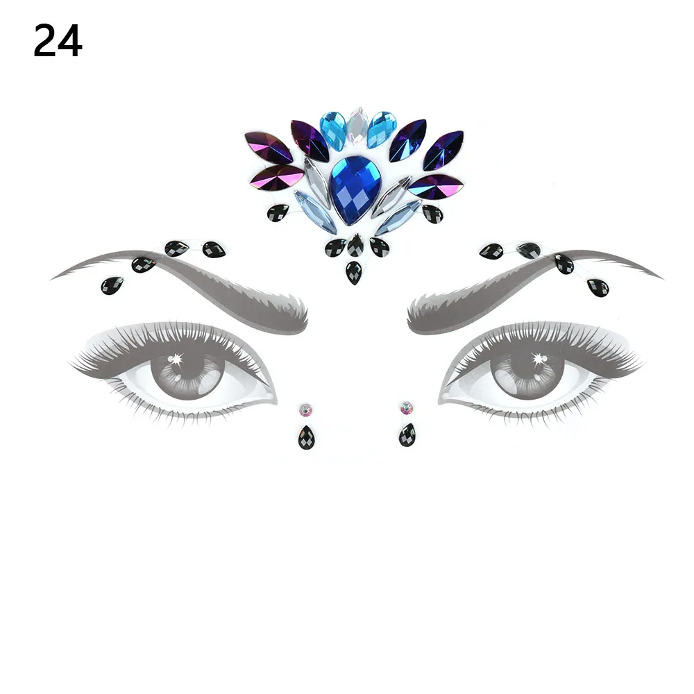 1 лист горячая Распродажа блестящие драгоценности тату стикер лицо тела