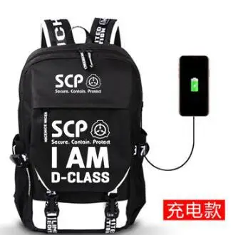 Горячая Распродажа, аниме SCP, специальные процедуры удержания, USB рюкзак, сумка для мужчин, консервативный стиль, usb зарядка, рюкзаки для девочек подростков - Цвет: 5