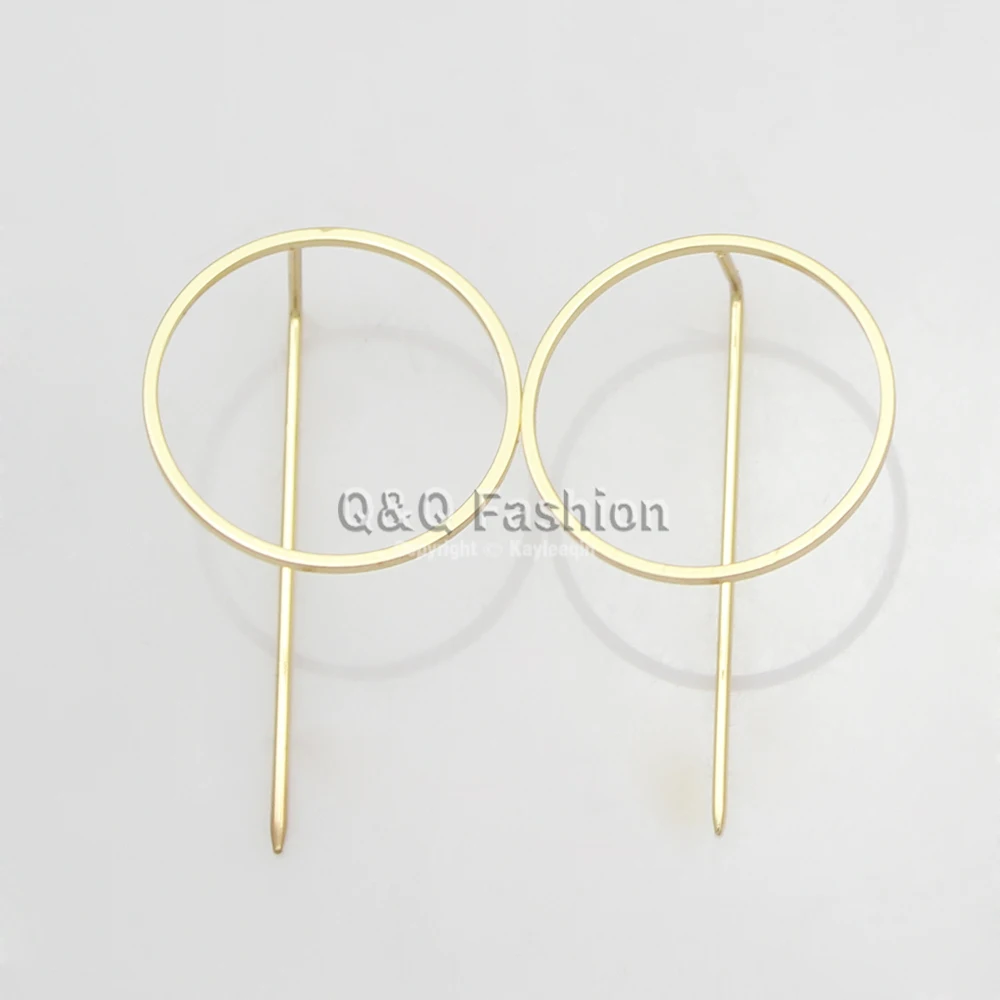 Блоггер знаменитости 1 пара обруч Threader Потяните через Уши Шпильки Серьги