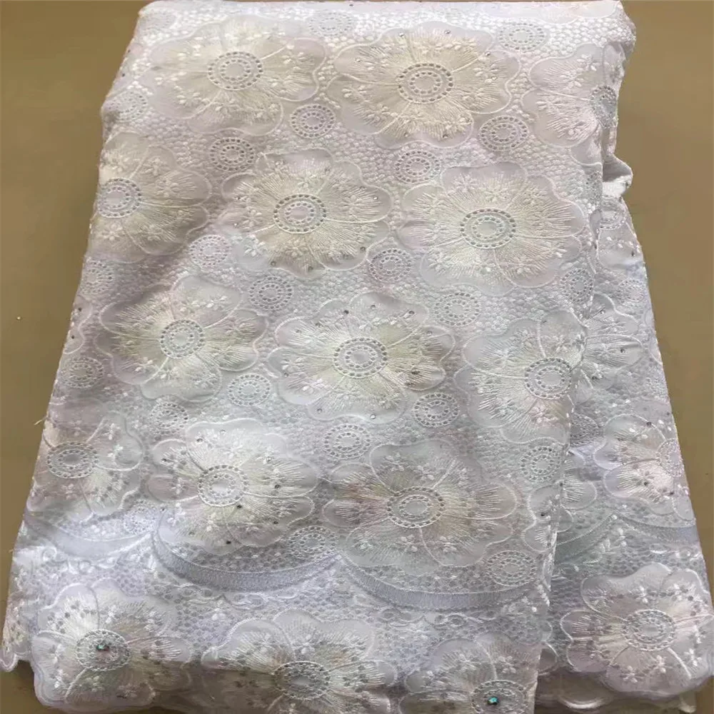 HFX High Quality Double Color Heavy Swiss Voile African Cotton Lace Fabric X439-2 | Дом и сад