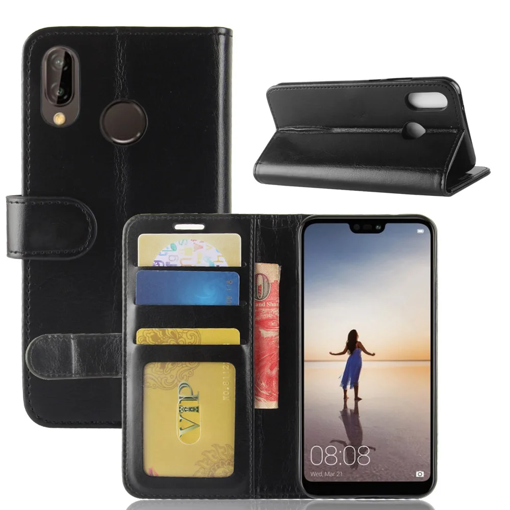 Кошелек кожаный чехол для huawei P20 Lite люкс откидная Coque телефон сумка P20/p20 Pro /P 20