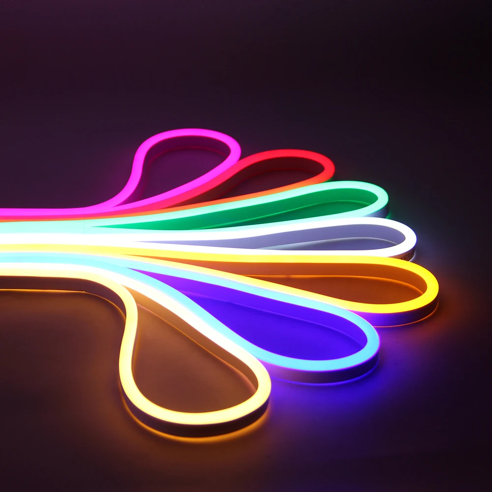 110 V RGB Светодиодные ленты неоновая подсветка гибкий мягкий светодиодный свет Водонепроницаемый открытый SMD5050 домашний декор квадратный сад рождественское освещение