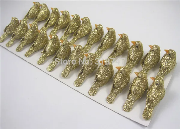 Lucia crafts 1,2*3 см/1,5*2,5 см разноцветная пена птицы декоративные птицы фестиваль подарок Diy ремесла 12 шт./лот H0453 - Цвет: Gold