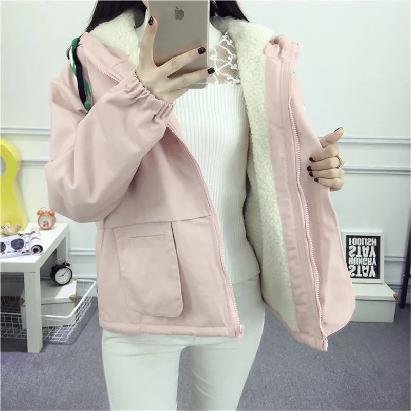 Leiouna 2019 новая весенняя Зимняя Куртка Harajuku женские теплые пальто из овечьей шерсти
