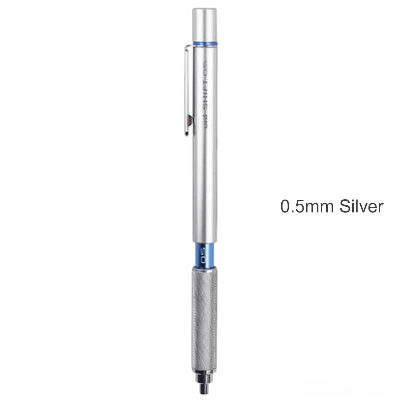 0.5mm silver UNI автоматического карандаша 0,3/0,5/0,7/0,9 мм Студенческая активность привести M5-1010 металлический низкий центр тяжести карандаш - Цвет: 0.5mm silver
