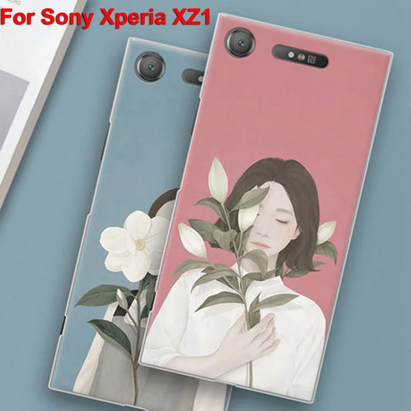 Чехол для Sony Xperia XZ1 мягкий силиконовый чехол телефона с цветами девочек G8342