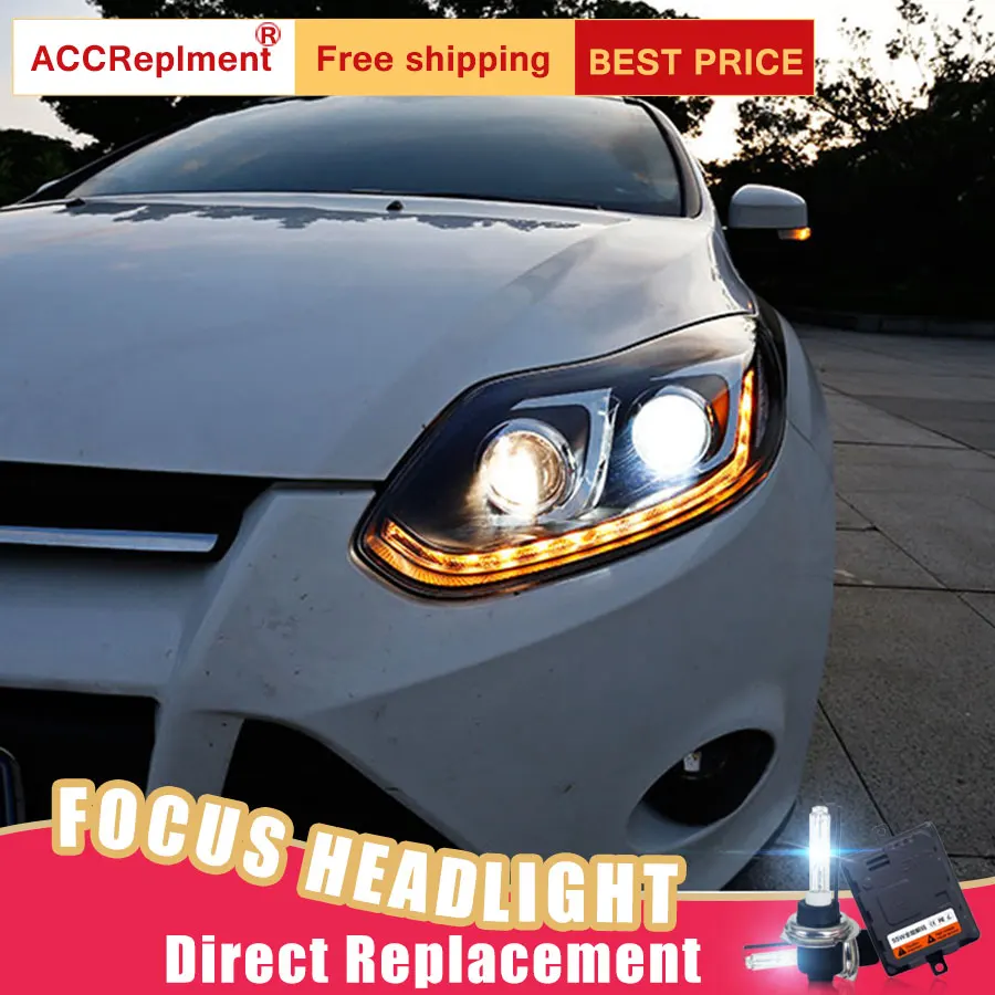 2 шт. светодиодный фары для Ford Focus 2012-2014 автомобиля Ангельские Глазки ксенон HID