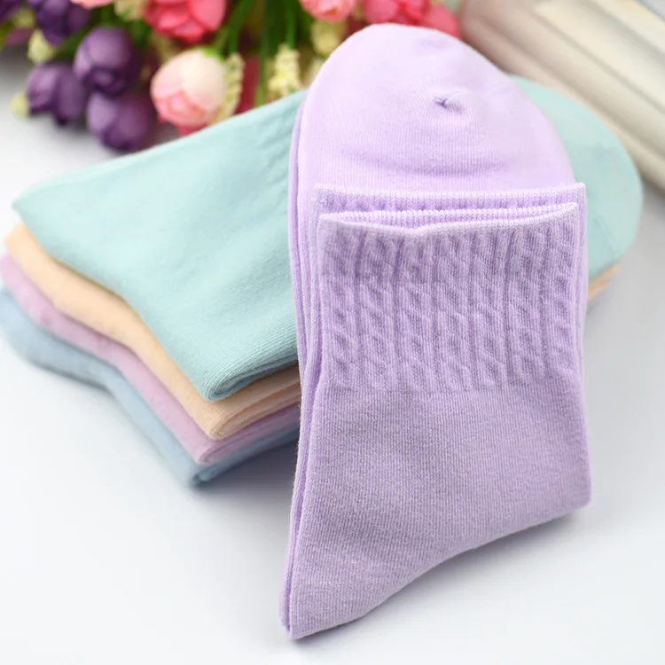Женские модные носки из 100% хлопка в корейском стиле удобные милые карамельные