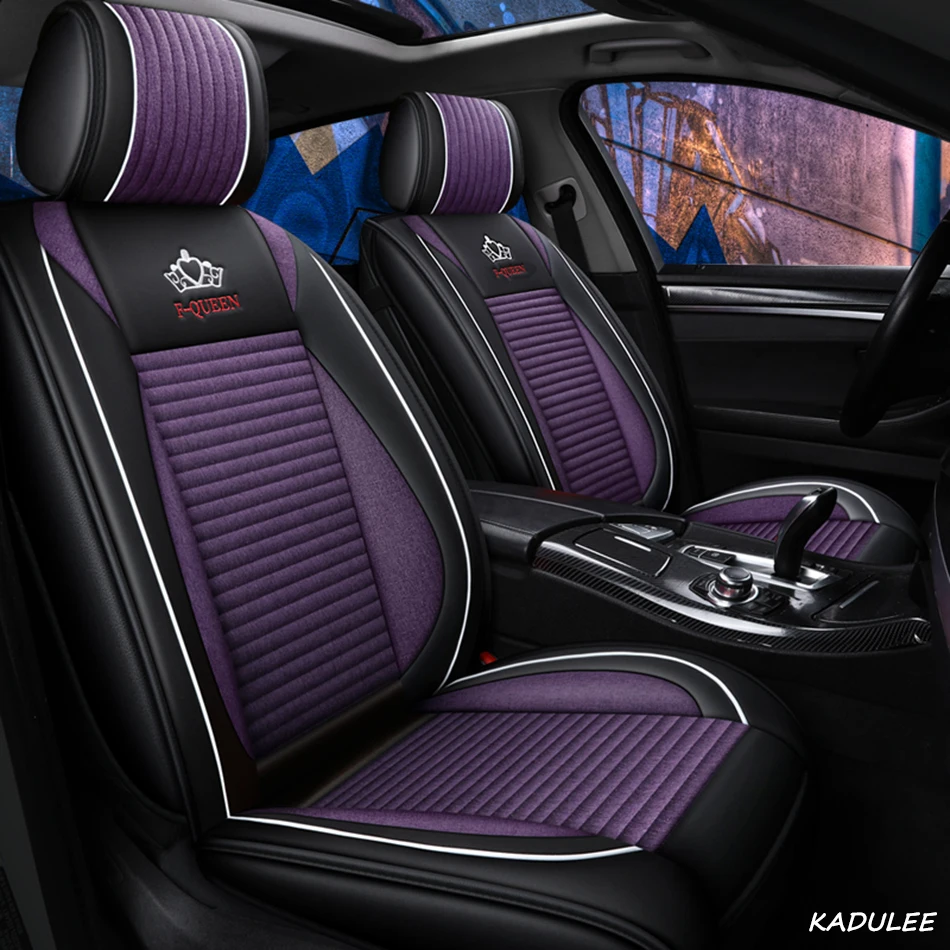 KADULEE Авто льняные автомобильные чехлы для сидений ford mondeo focus 1 2 fusion fiesta mk7 ranger explorer galaxy чехлы для сидений автомобилей