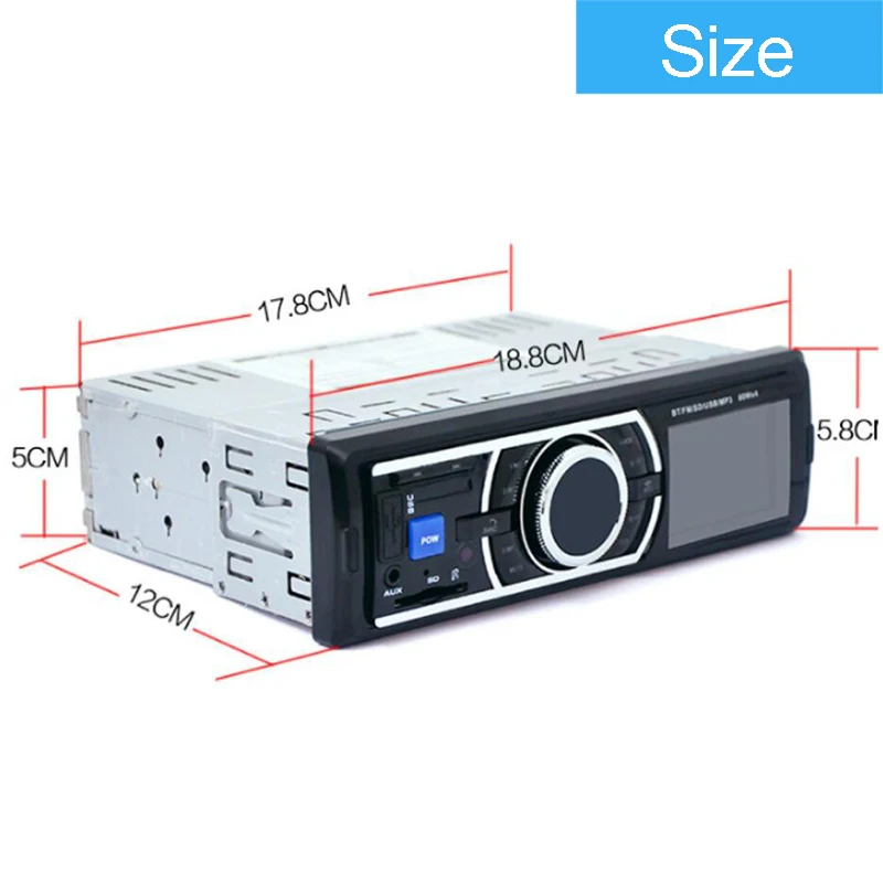 Авторадио In-Dash с поддержкой fm-передатчика USB/SD 1 Din Автомобильный MP3-плеер пультом