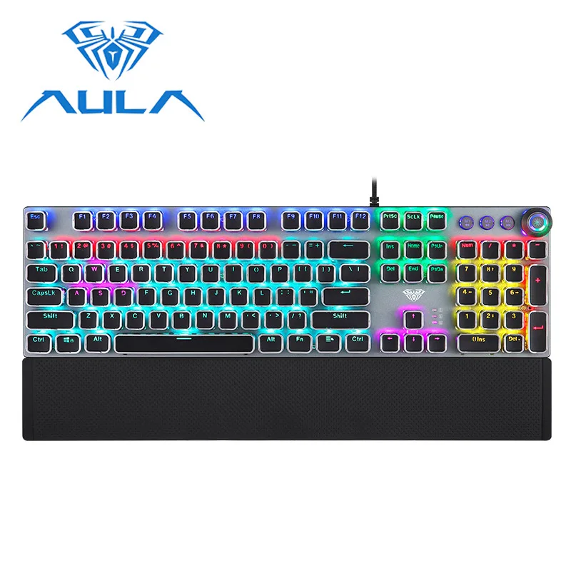 Black-2088 Механическая игровая клавиатура RGB светодиодный подсветкой 104 клавиш с подсветкой teclado анти-ореолы большие клавиши крутой дизайн для PC Gamer - Цвет: Black-2088