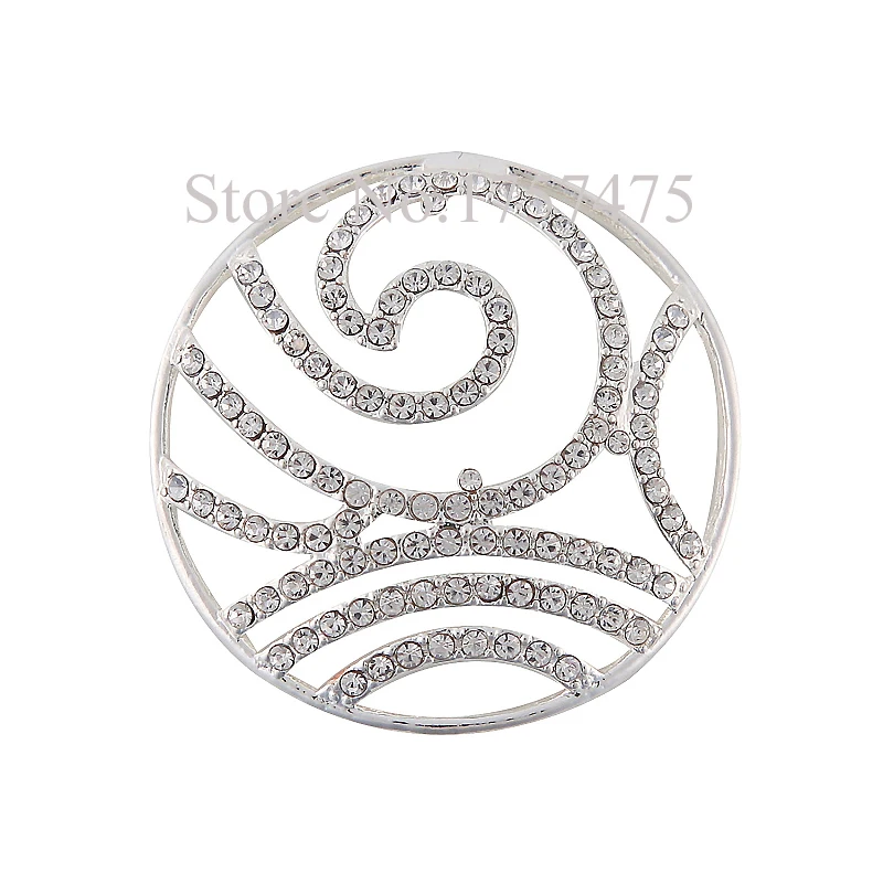 TDIYJ High Quality 1.2mm Thickness My Coin Bijoux 33mm Flower Disc with Crystals for Frame Pendants 6pcs/lot | Украшения и