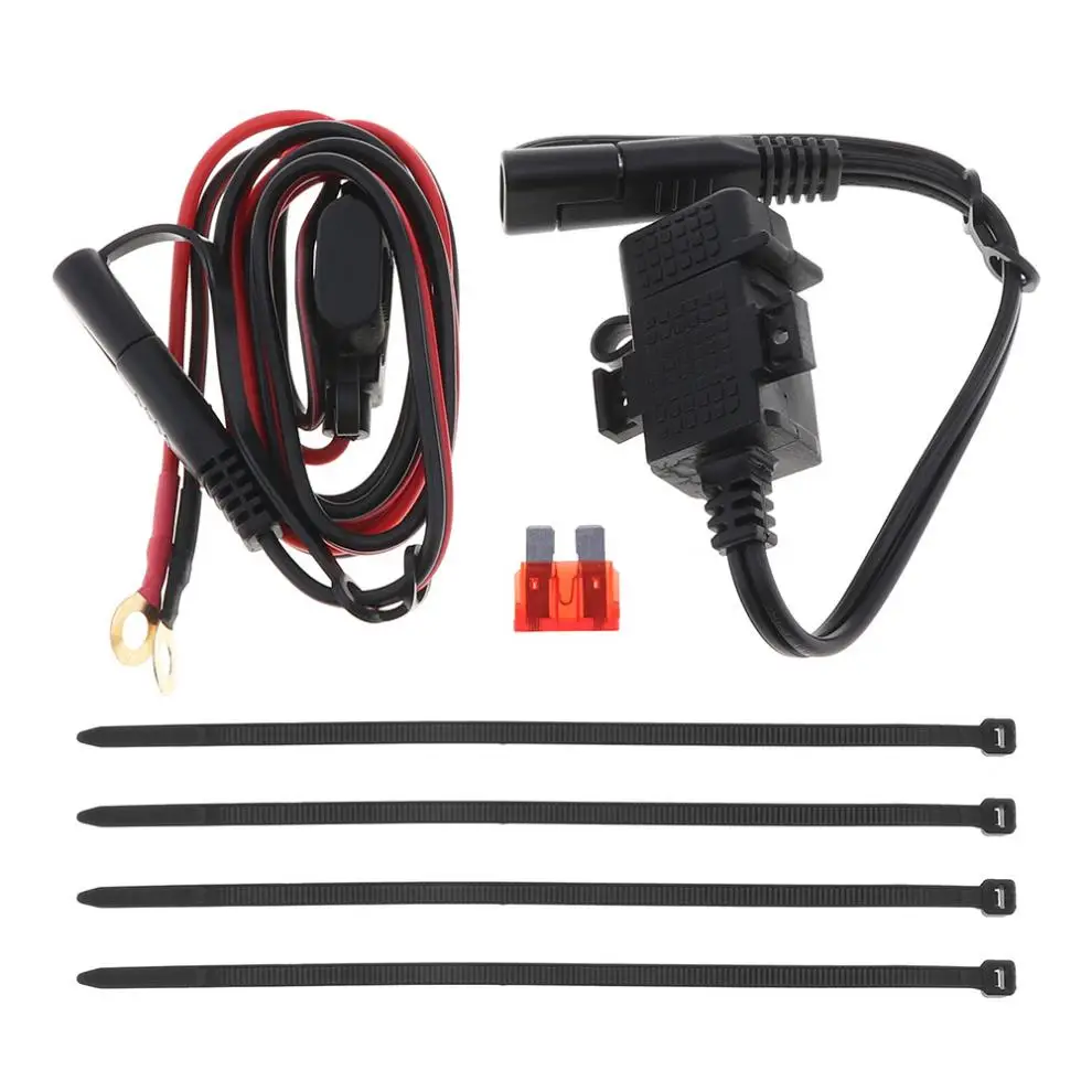 12 V-24 V DC 5V 2.1A прочного ПВХ SAE к usb-адаптеру Водонепроницаемый мотоцикл Зарядное устройство(с удлиняющей деталью) Конская сбруя и круглый стержень