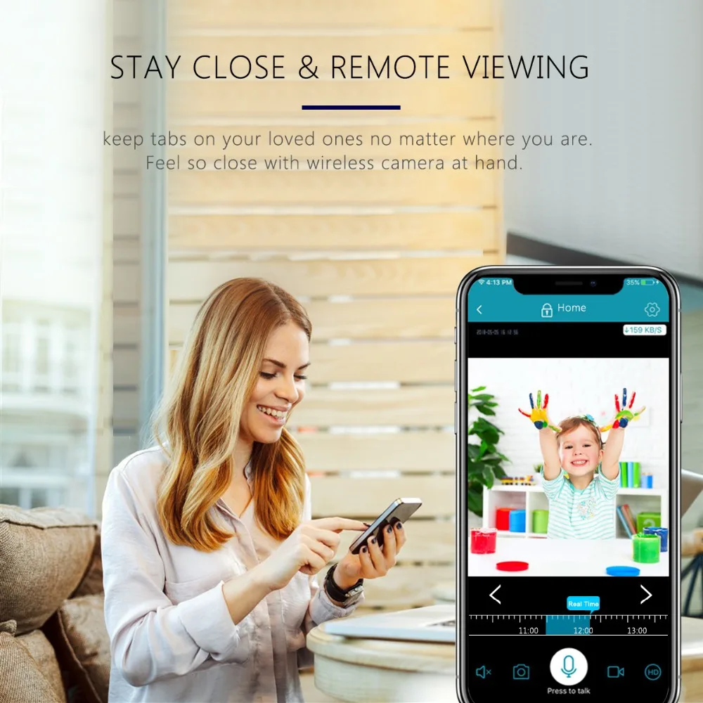 Zoohi 1080P WiFi камера домашняя камера видеонаблюдения с детектором движения HD Беспроводная камера ночного видения внутренняя двухсторонняя аудио камера