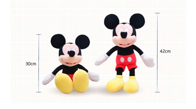 disney Микки Мышь Минни Вт, 30 Вт, 40 см Симпатичные мягкие плюшевые игрушки Kawaii День Рождения украшения подарок на год