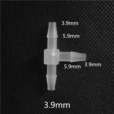 3.9mm 1 шт. 1,6 мм-15,8 мм ПП пластик равный тройник соединитель для мягкого шланга Соединительный адаптер - Цвет: 3.9mm