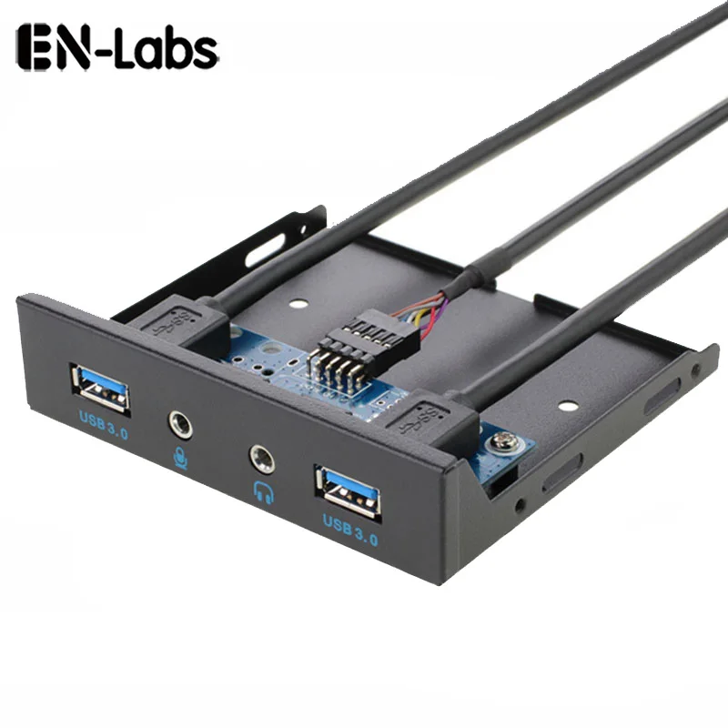 En-Labs 2 порта USB 3,0 концентратор PC 3,5 Передняя панель аудио разъем микрофон, USB 20 pin Материнская плата к двойному USB 3,0 гнездовой разветвитель