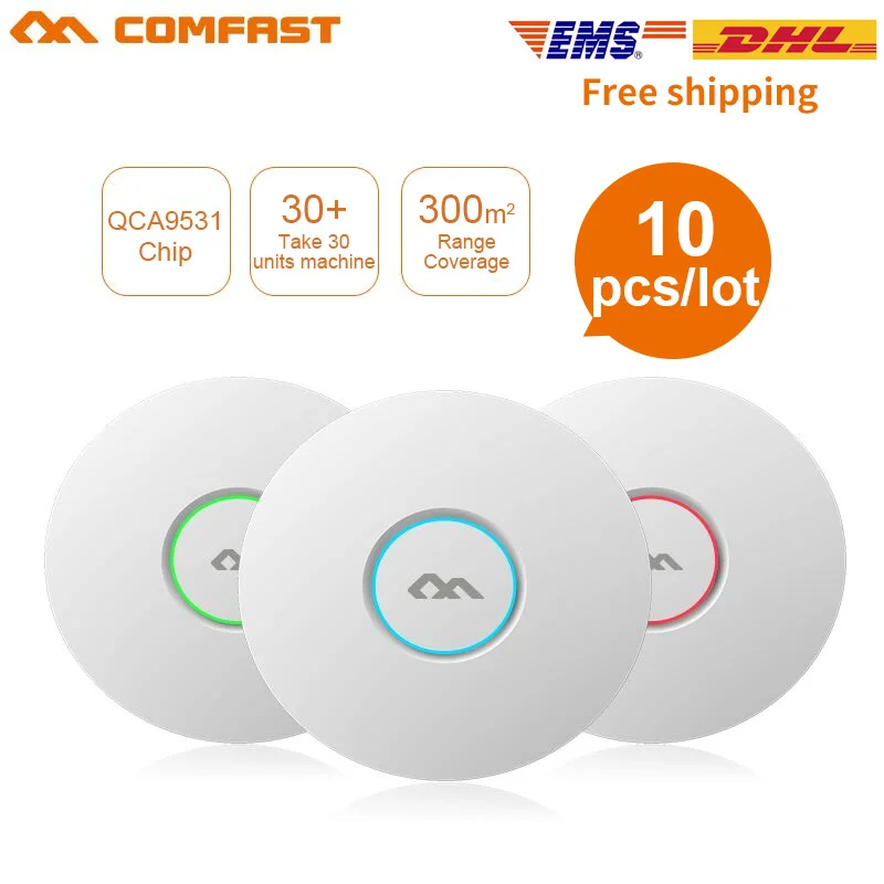 10 шт. COMFAST wifi маршрутизатор 300 м беспроводной Потолочный AP Openwrt wifi точка доступа AP 6dbi антенна 48 в POE сигнал Wi-Fi усилитель AP