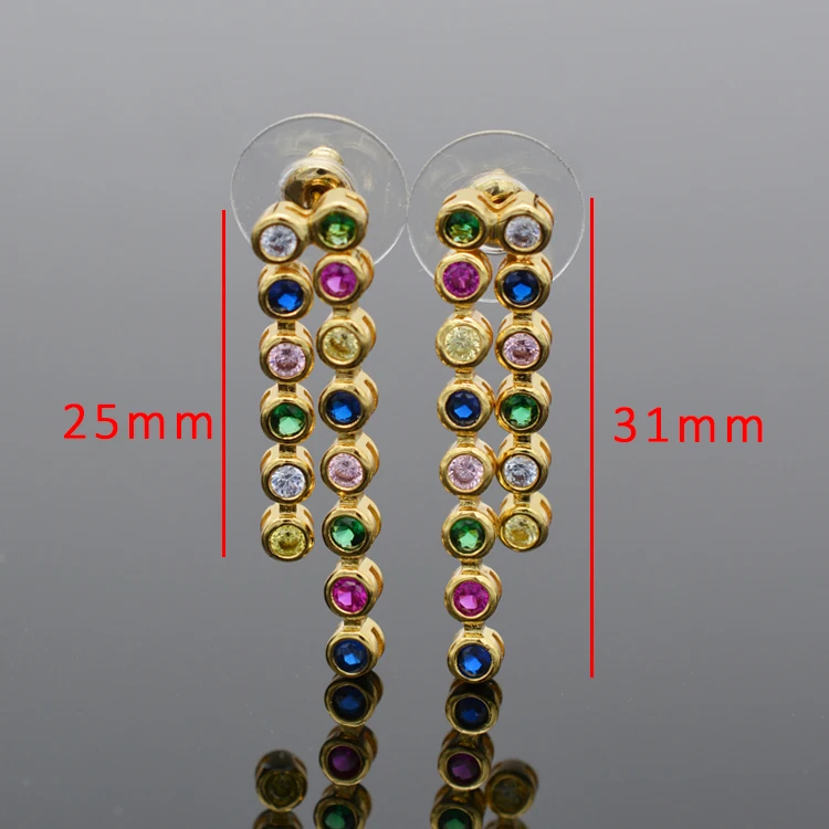 

Cubic zircon earrings multicolor jewelry earrings with high mobility