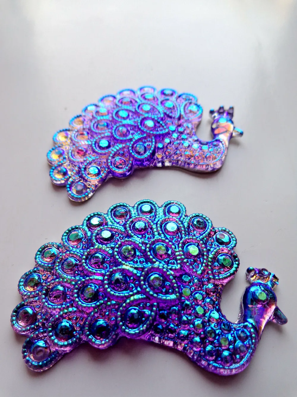 10 шт. Новый модный стиль пришивания большие кристаллы в форме павлина 48*33 мм