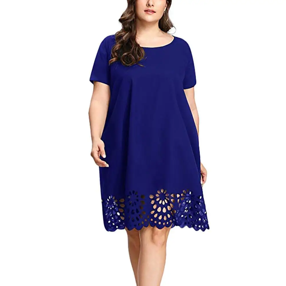 Женское летнее платье с V-образным вырезом большого размера | Женская одежда