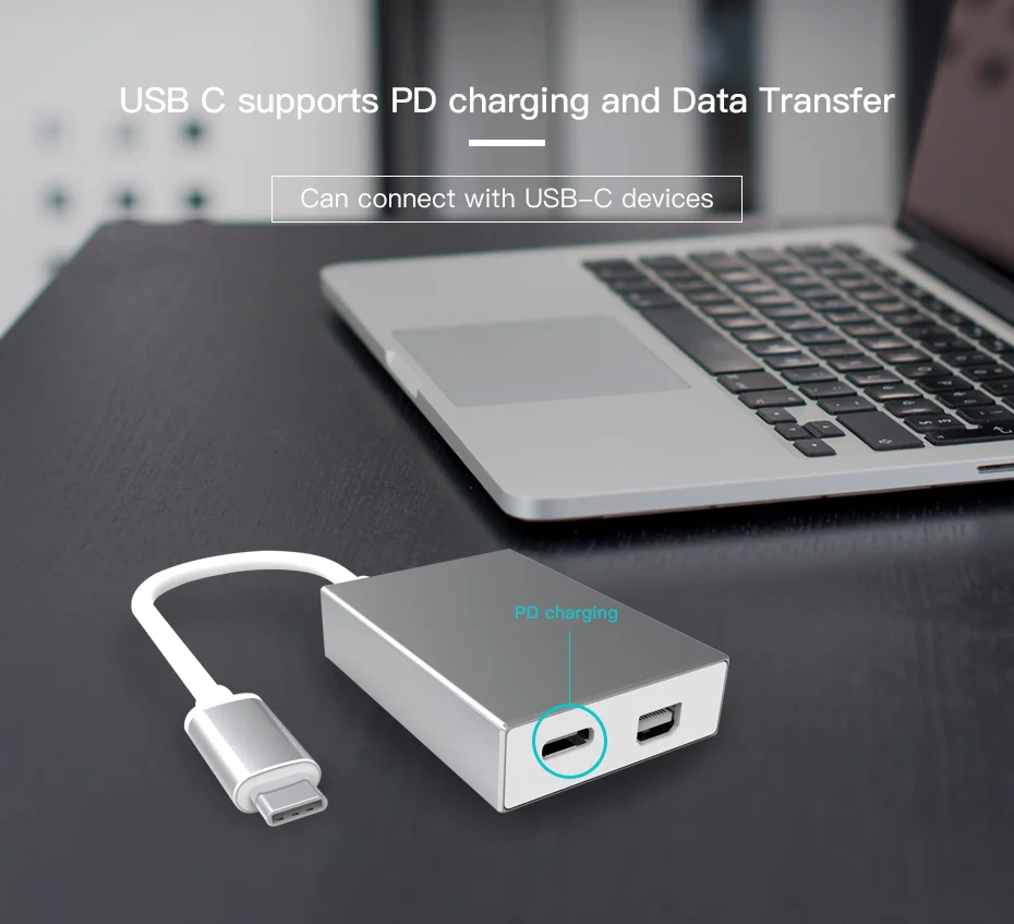 C-BOX USB C Mini Displayport адаптер 4 К к с USB2.0 PD Зарядка для MacBook Pro samsung usb Тип DP конвертер |