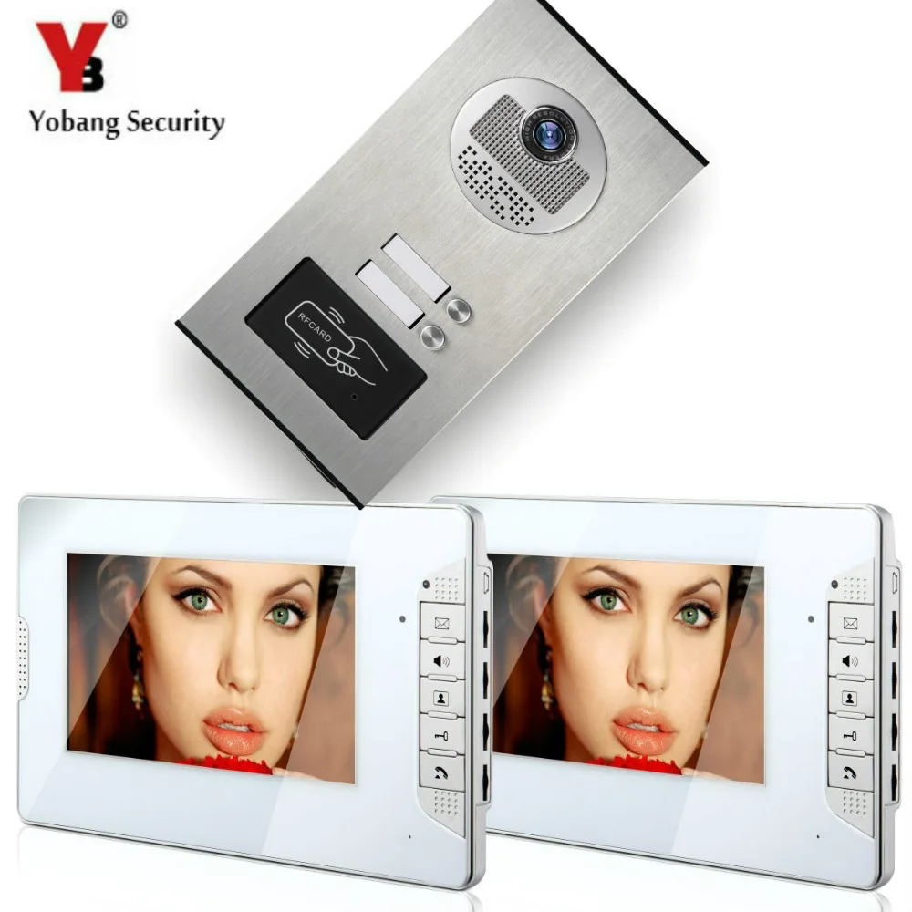 YobangSecurity дверной звонок для дома 7 дюймов HD видео Домофон Система RFID Контроль