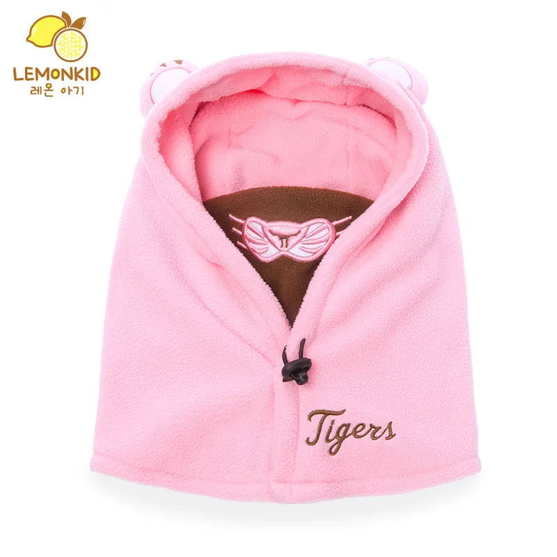 PINK Tiger Зимний Теплый детский пыленепроницаемый плотный шарф для лица и шеи, для катания на лыжах, походов, занятий спортом, Милая Детская кепка - Цвет: PINK Tiger