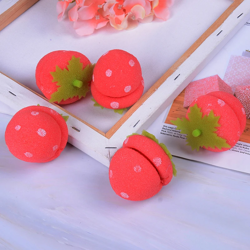 Горячие 5 шт./лот Губка Клубника бигуди для волос шарики мягкая пена анион Бенди