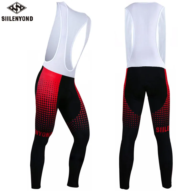 one piece bib pant Siilenyond велошорты зима Coolmax с 3D гелевой подкладкой для мужчин MTB велосипед плотные теплые велосипедные штаны - Цвет: one piece bib pant