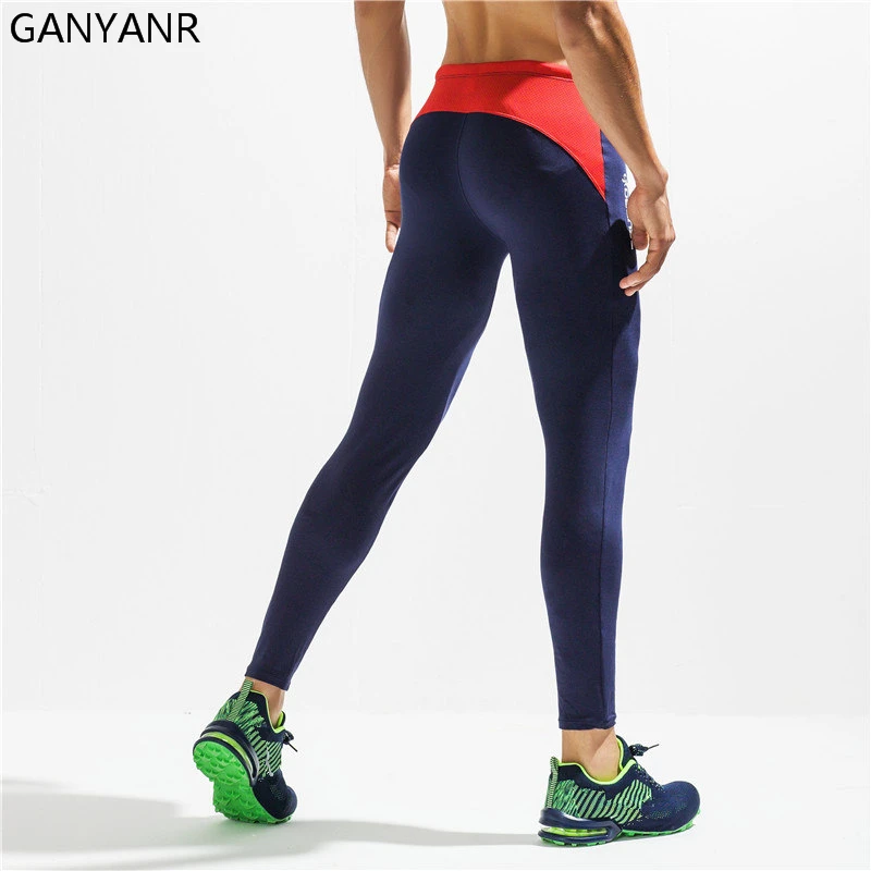 Ganyanr Колготки Для мужчин Спорт Леггинсы для женщин Йога Баскетбол сжатия Брюки для девочек тренажерный зал Спортивное Бодибилдинг бег Фитнес тонкие длинные