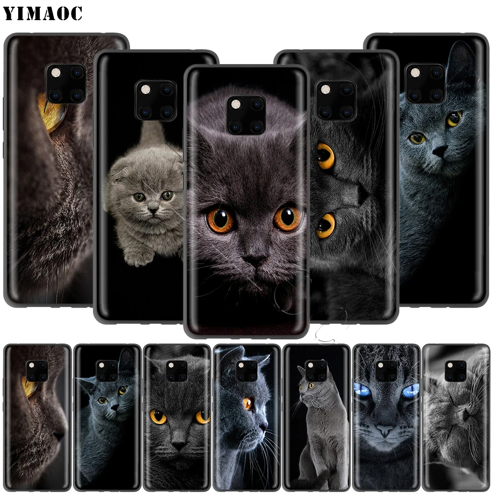 Британский короткий чехол YIMAOC с котом для Huawei Mate 10 P8 P9 P10 P20 P30 P Smart Lite Pro Mini