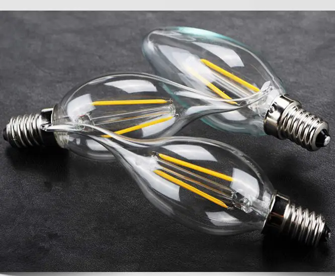 1x Новый дизайн LED накаливания E14 лампа 2 Вт 4 6 AC 220 В 230 Эдисона стеклянные свечи