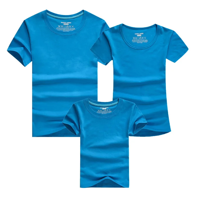 1 предмет Одинаковая одежда для семьи футболки 11 видов цветов однотонные летние
