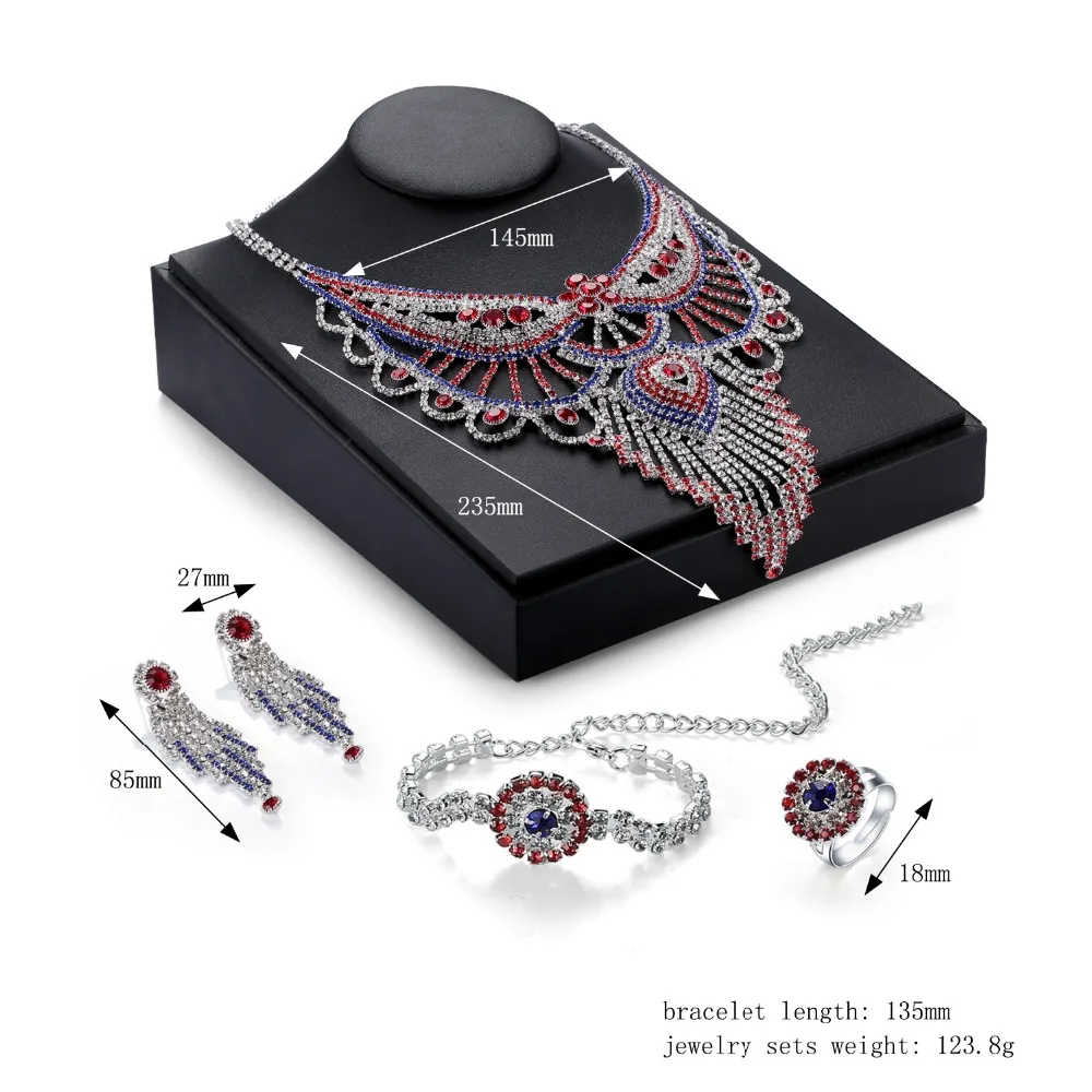 Роскошные Стразы Ювелирные комплекты с кристаллами для Для женщин нигерийской