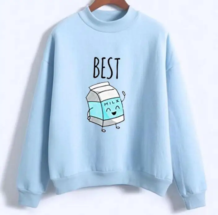 6 Ladies Fleece Pullover Sister Hoddy Hoodies Best Friend Tops Long Sleeve Sweatshirt for Women - Цвет: 6