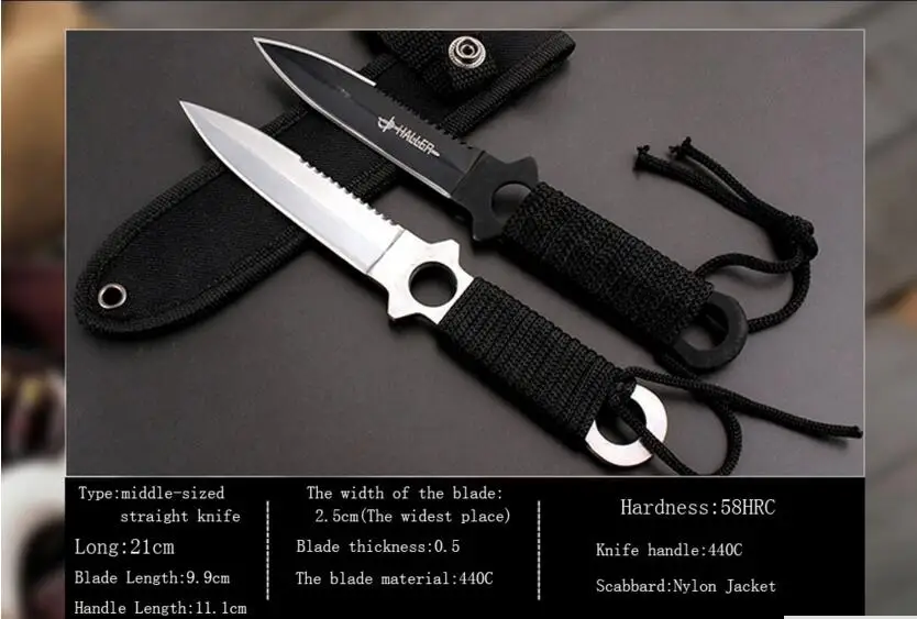 Новый Ножи Нержавеющая сталь Дайвинг прямой Открытый выживания Отдых на природе