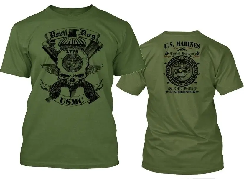 Лето 2019 модная популярная футболка корпуса морской пехоты США Semper Fidelis Leatherneck Combat