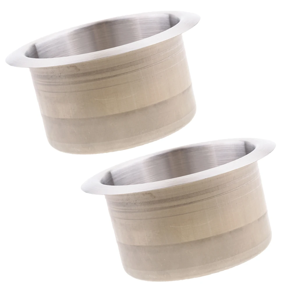2pcs Stainless Steel Recessed Cup Drink Holder For Marine Boat RV Camper 85x55mm | Автомобили и мотоциклы