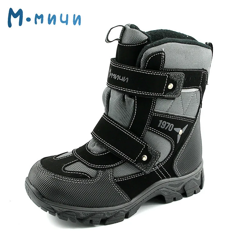 MMNUN 2018 Children's Shoes Winter Kids Boots Anti-slip For Boys Ankle Warm Snow Size 32-37 ML9755 | Мать и ребенок