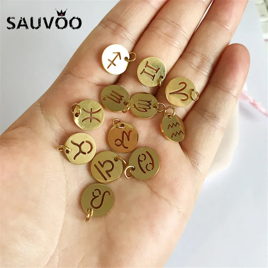 

Маленькие подвески SAUVOO для изготовления ювелирных изделий, 12 мм, из нержавеющей стали