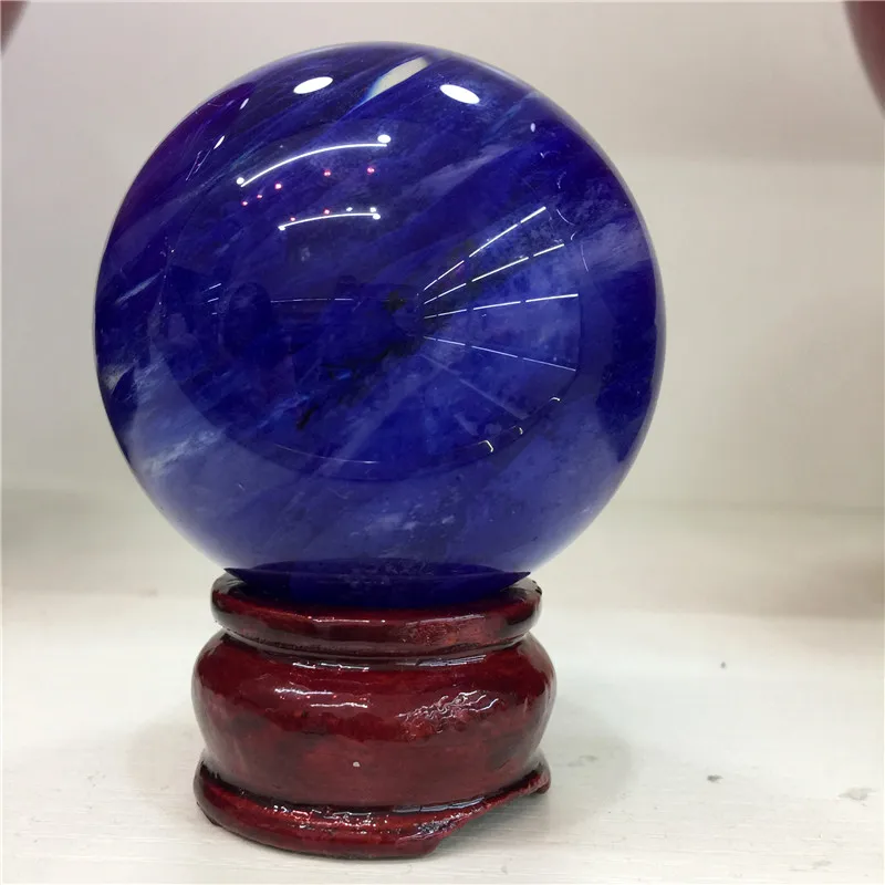 50-60mm Beautiful Blue Melting Quartz Crystal Sphere Ball Energy Stone Healing Polished Crystal Home Decoration Gift