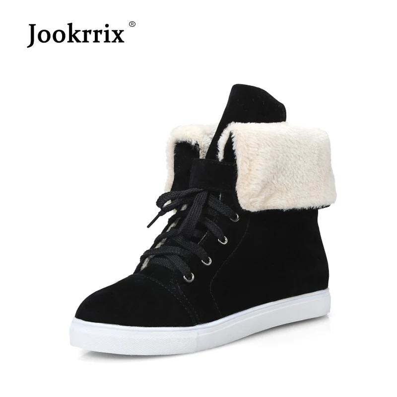 Jookrrix/2018 г. зимняя Брендовая обувь женские модные зимние ботинки Теплые ботильоны