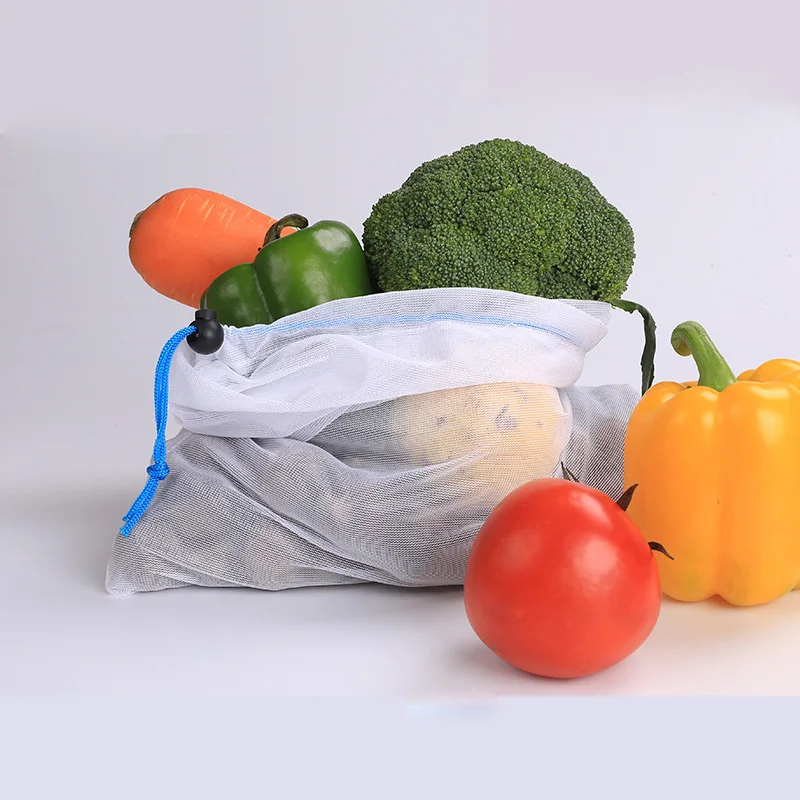Многоразовые сетчатые продуктовые сумки моющиеся мешки для супермаркета