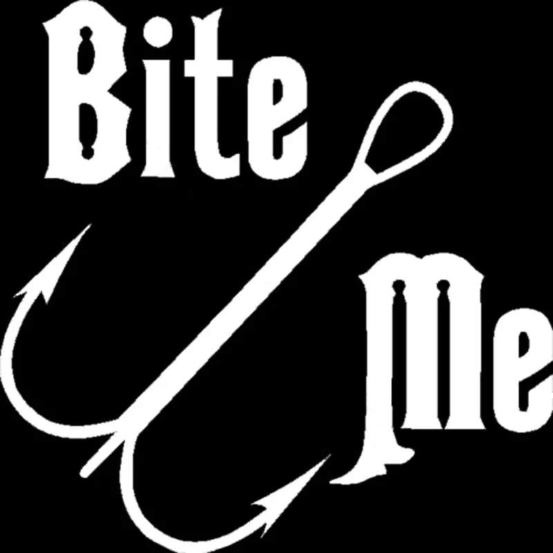 12.7CM*12.7CM Bite Me Vinyl Decal Hook Fishing Boat River Lake Bass Trout Muskie Car Styling Decoration Black Sliver C8-1094 | Автомобили