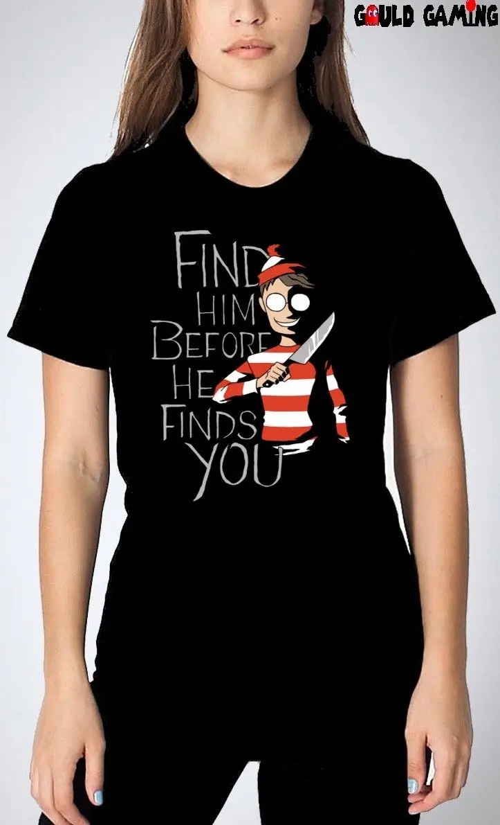Где Waldo? Футболка унисекс с забавным ужасом для взрослых размеры на Хэллоуин