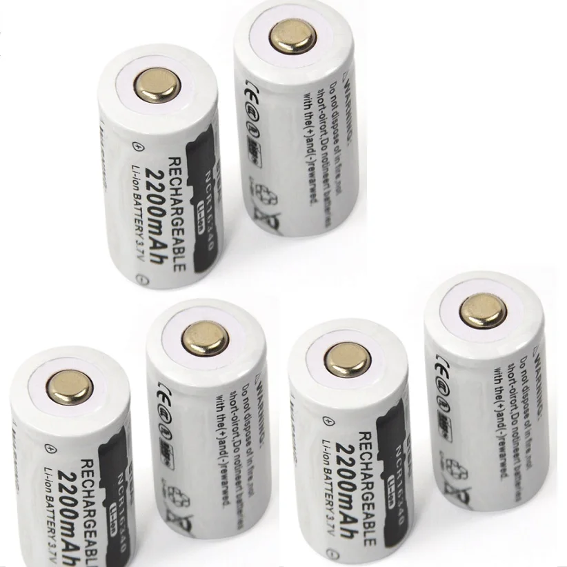 8 шт. высокое качество 3 7 v 2200mAh CR123A Аккумуляторная литиевая батарея + 1 выделенное